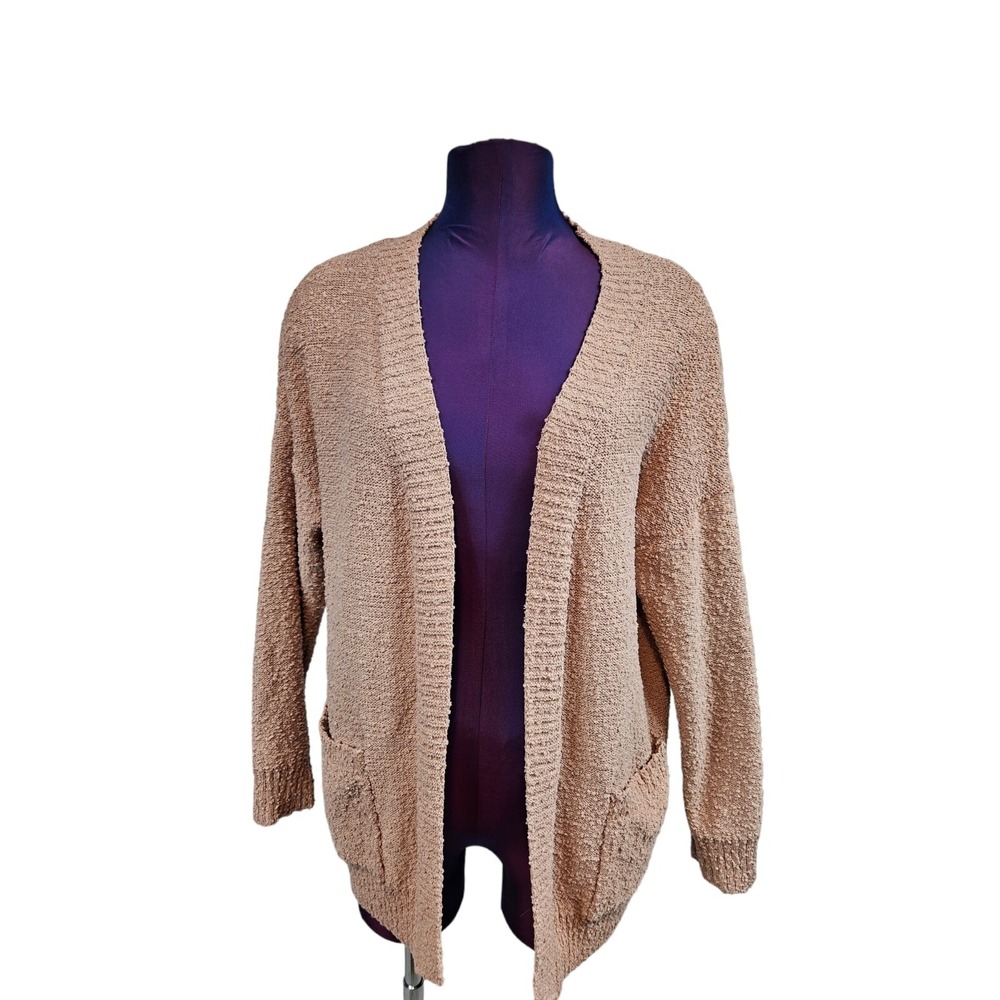 Luna Ivy Dusty Rose Long Open Front Cardigan Sweater Size Small Medium Women A76